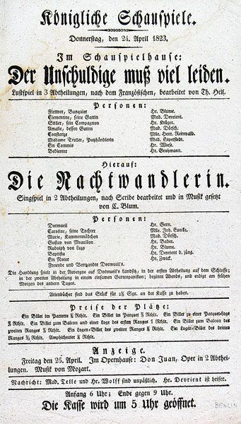 Der Unschuldige muß viel leiden./ Die Nachtwandlerin.