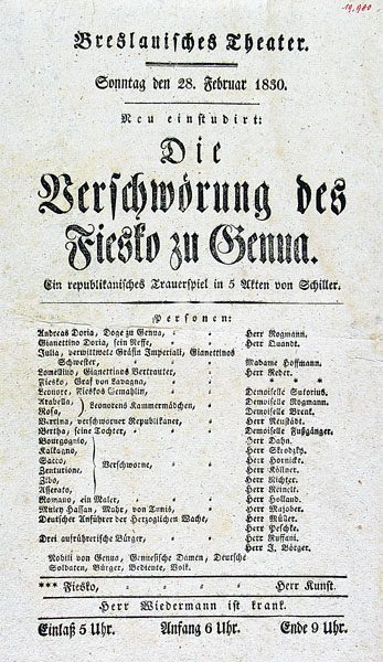 Die Verschwoerung des Fiesko zu Genua.