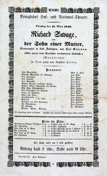 Richard Savage, oder: der Sohn einer Mutter