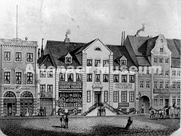 Sauerlands Haus in der Großen Elbstraße um 1850 (nach einer Lithographie)