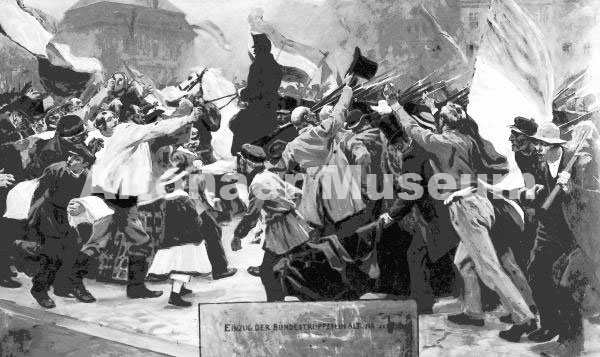 Einzug der Bundestruppen in Altona am 23. Oktober 1863