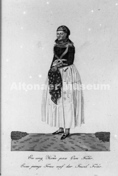 Eine junge Frau auf der Insel Föhr (nach einer Grafik)