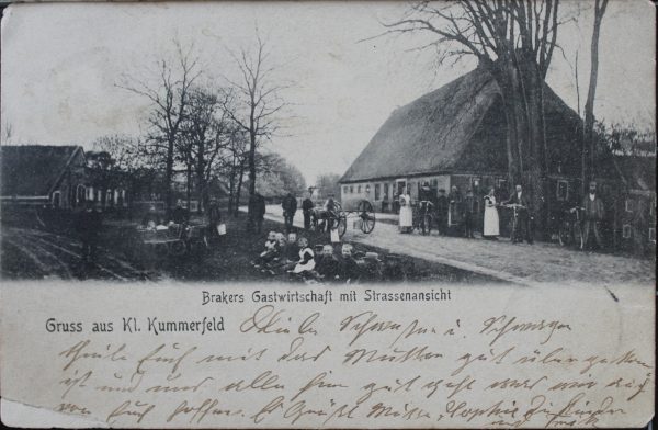 Braker Gastwirtschaft mit Straßenansicht Gruss aus Kl. Kummerfeld