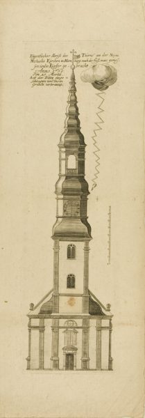 Der Blitzeinschlag in der St. Michaeliskirche am 10. März 1750