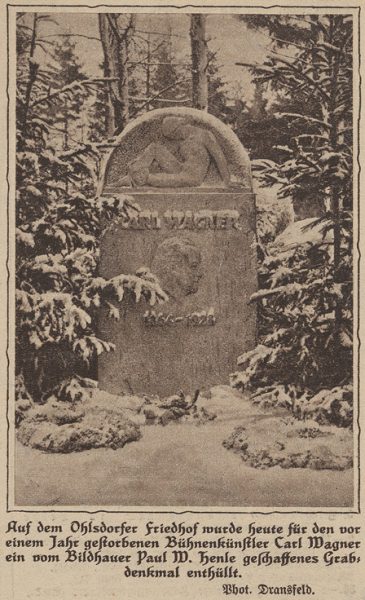 Das Grabdenkmal für Carl Wagner von Paul W. Henle