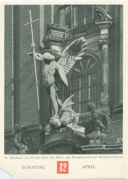 Erzengel Michael vom Portal der Michaeliskirche, Hamburg