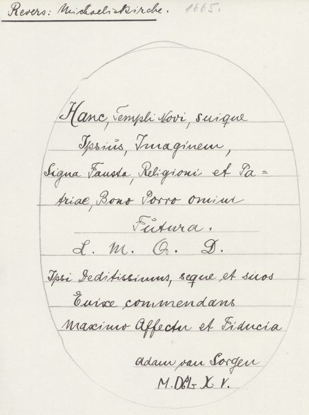 Abschrift einer lateinischen Inschrift eines Elfenbein Medaillons