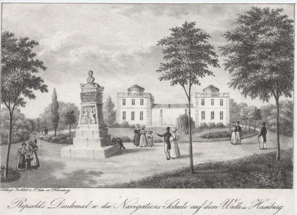 "Repsold's Denkmal und die Navigationsschule auf dem Walle in Hamburg"