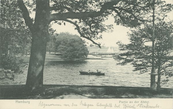 "Hamburg. Partie an der Alster.", Blick auf die Außenalster