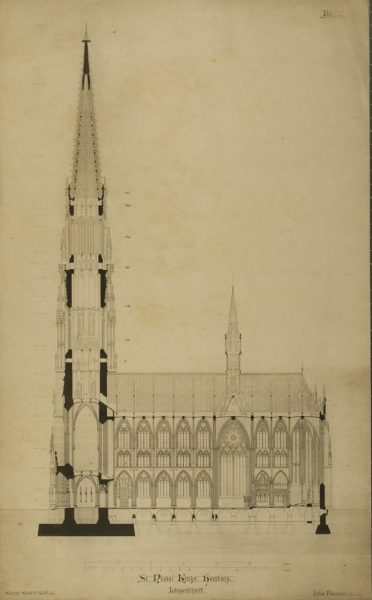 "St. Nikolaikirche. Hamburg. Längenschnitt"