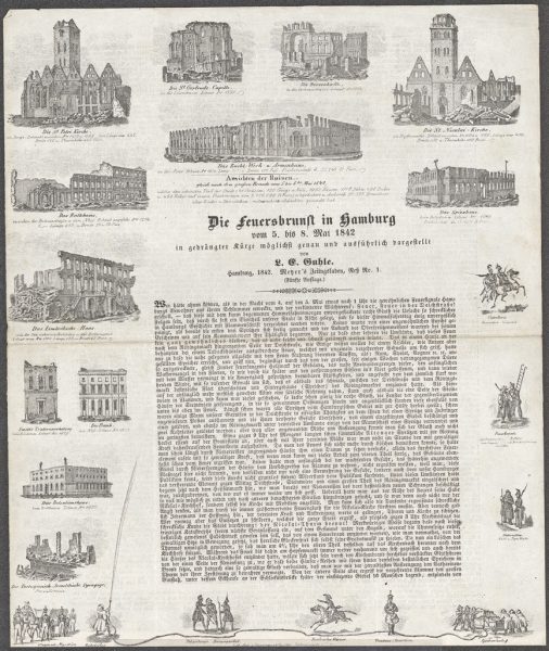 "Die Feuerbrunst in Hamburg" Bericht zum Hamburger Brand 1842, fünfte Auflage