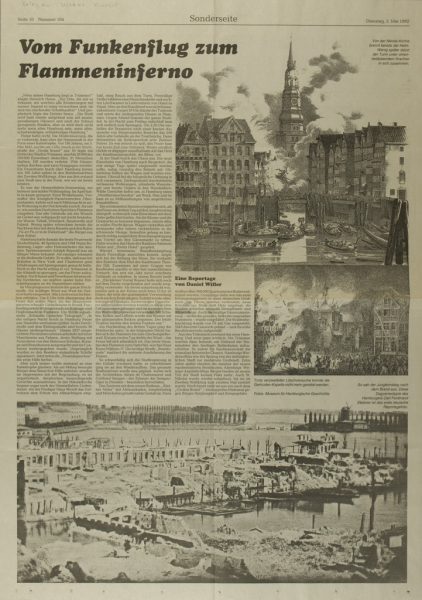 Artikel des "Weser Kuriers" anlässlich des 150. Jahrestages des Brandes von 1842
