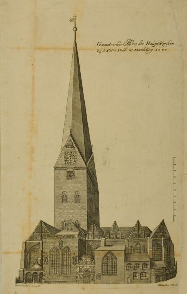 "Geometrischer Abriss der Hauptkirche zu St. Petri in Hamburg"