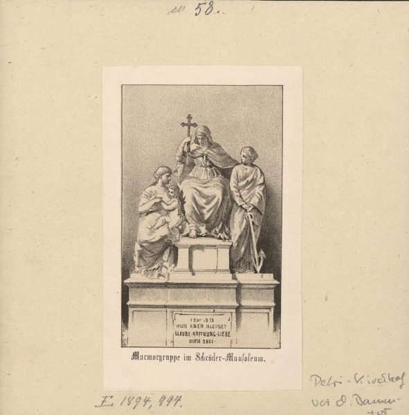 Marmorgruppe im Schröder Mausoleum