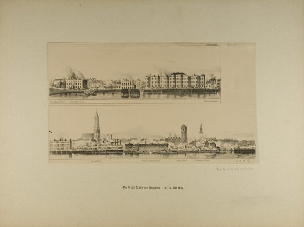 Panoramen der Ruinen am Holzdamm nach dem Hamburger Brand 1842