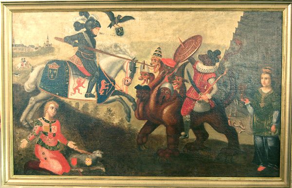 Ritter im Kampf mit dem Drachen