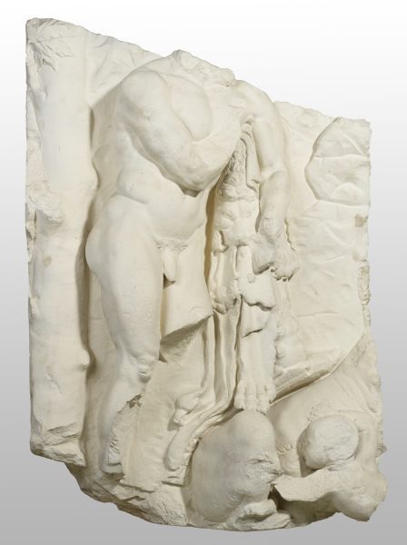 Relief mit Herakles und Telephos vom Telephosfries am Zeusaltar in Pergamon