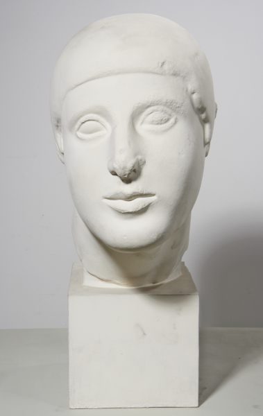 Kopf des Kladeos (Figur P) aus dem Ostgiebel des Zeustempels in Olympia