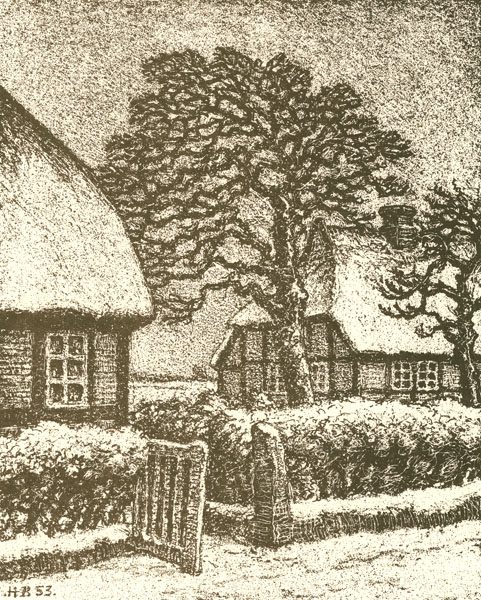 Verschneite Ortschaft