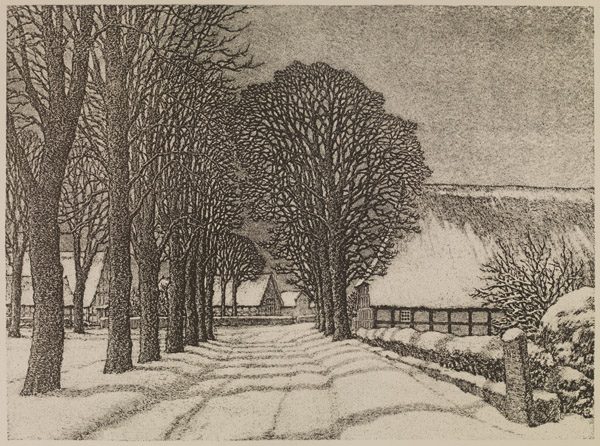 Dorfstraße im Winter
