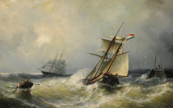 Stürmische Seefahrt/ Marine-Storm near Coast