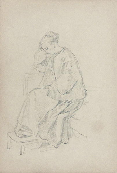 Sitzende Frau