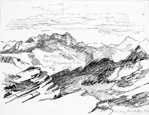 Blick vom Jamtal in das Verwallgebiet vom Gipfel der südlichen Finsterkurspitze