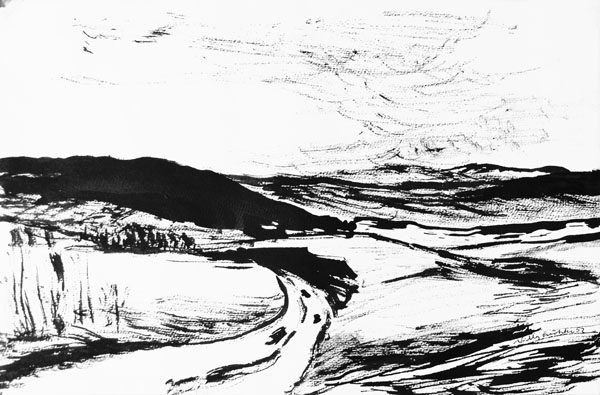 Landschaft mit Straße