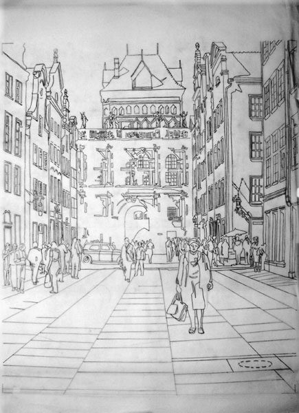 Entwurf: Danzig - Langgasse mit Langgasser-Tor