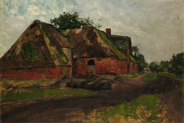 Altes Haus mit Düngerhaufen