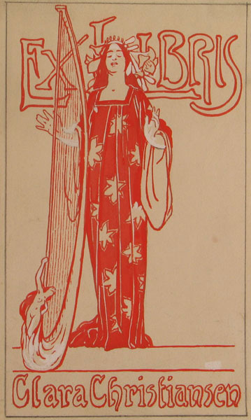 Frauengestalt mit Harfe